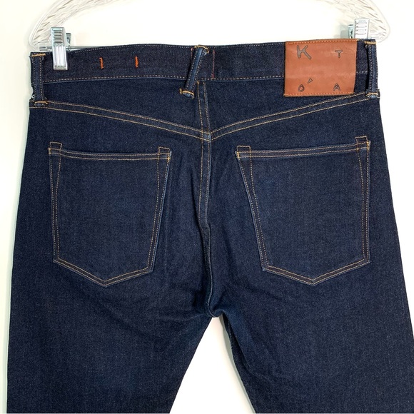 Hiroshi Kato Jeans Hiroshi Kato The Scissors Slim Tapered Jeans Mens 3 Indigo Raw Selvedge